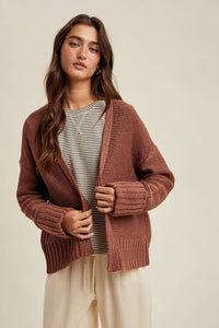 Lightweight Knit Cardi - Cocoa