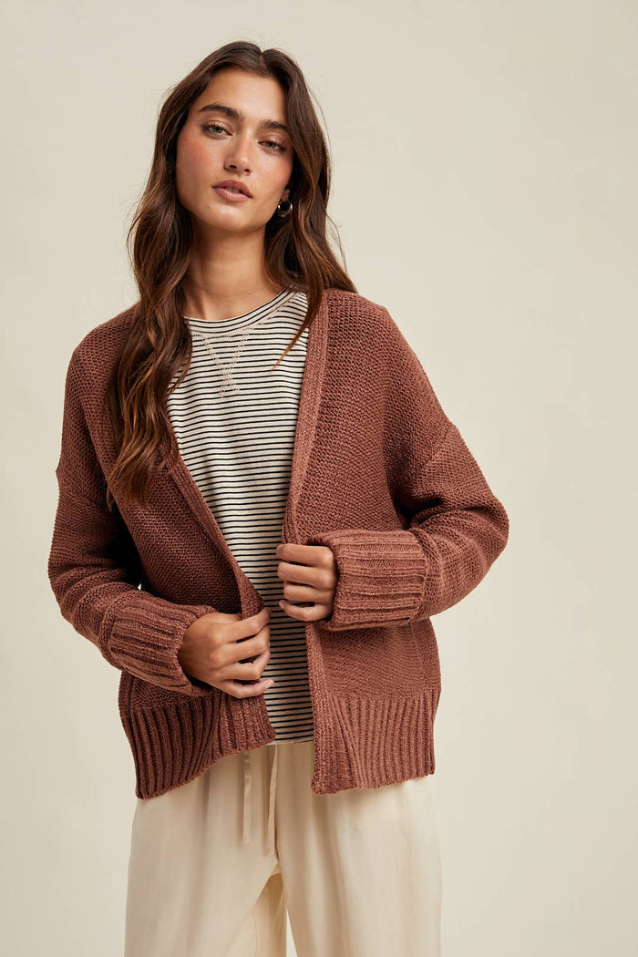 Lightweight Knit Cardi - Cocoa