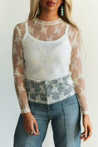 The Loretta Lace Top - Ivory