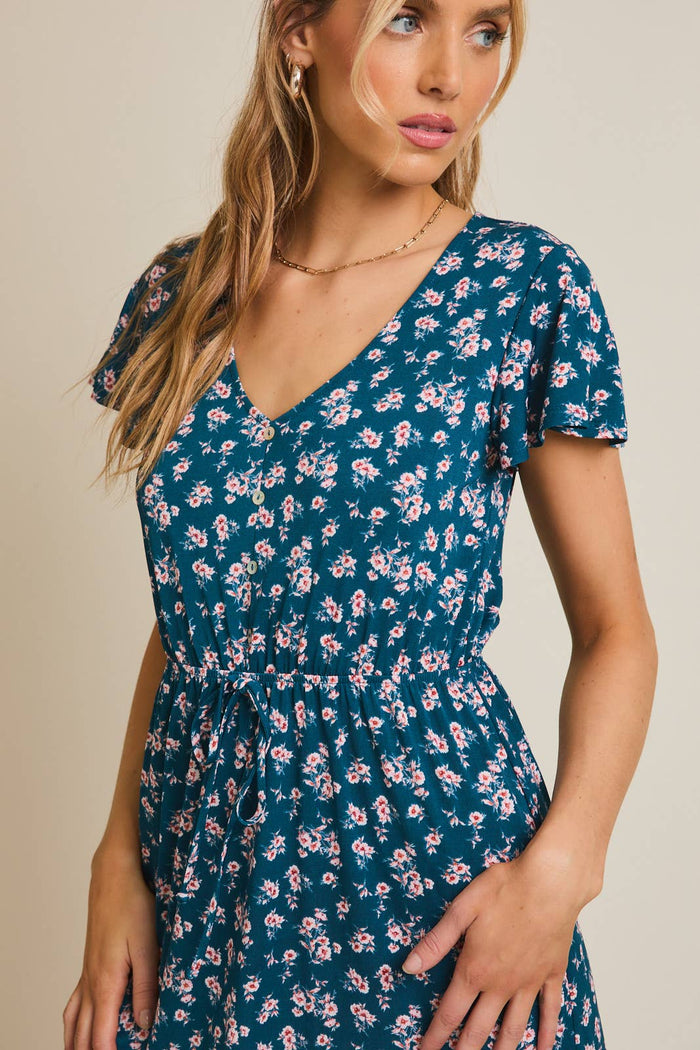 Ditzy Button Down Dress - Plus Size