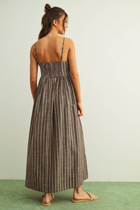Gloaming Striped Dress - Mocha