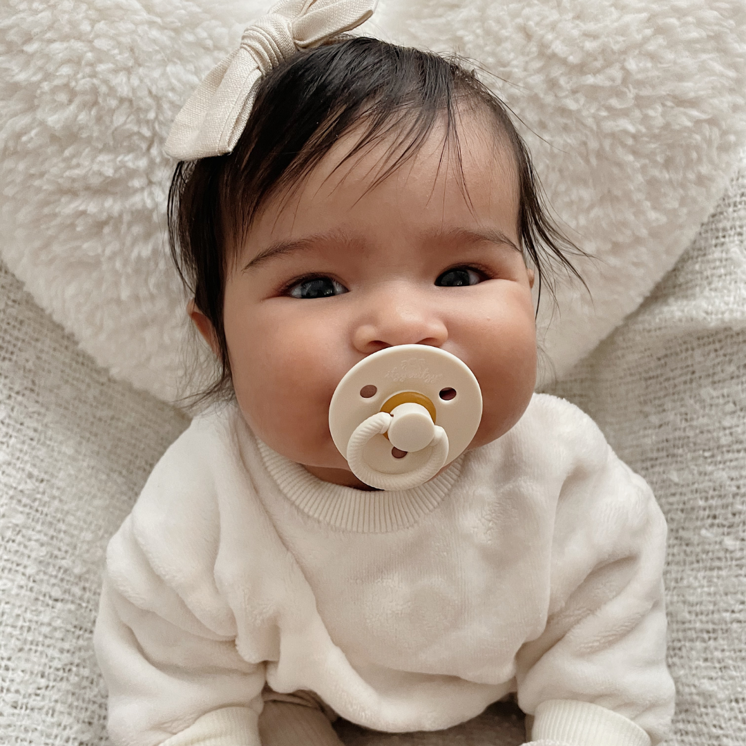 Itzy Ritzy Canada - *New Size* Itzy Soother™ Natural Rubber Paci Sets: Coconut + Toast 0-6mm