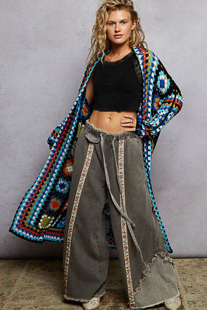 The Mabel Crochet Cardigan - Black