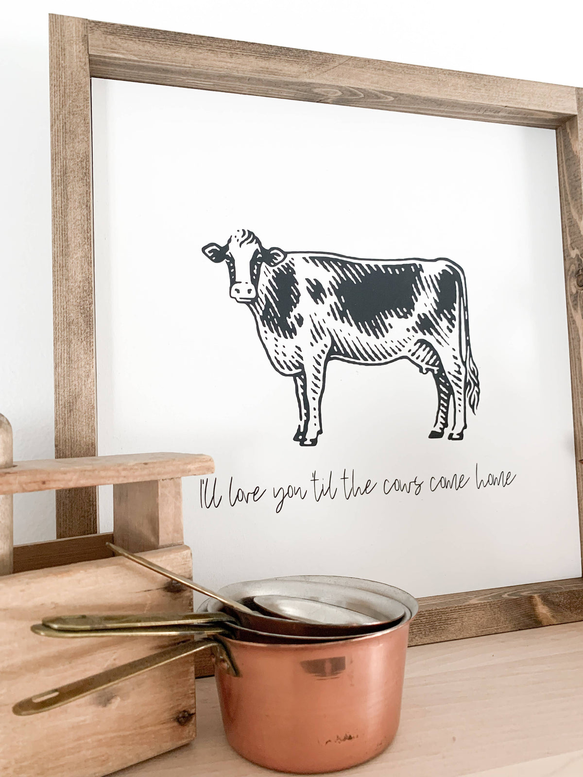 Ashwood Designs - I'll love you 'til the cows come home: Dark Walnut