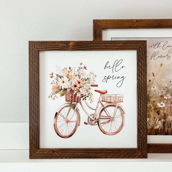 Hello spring Watercolour Bike Sign