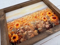 Ashwood Designs - Sunflower field print: Dark Walnut / 11x9