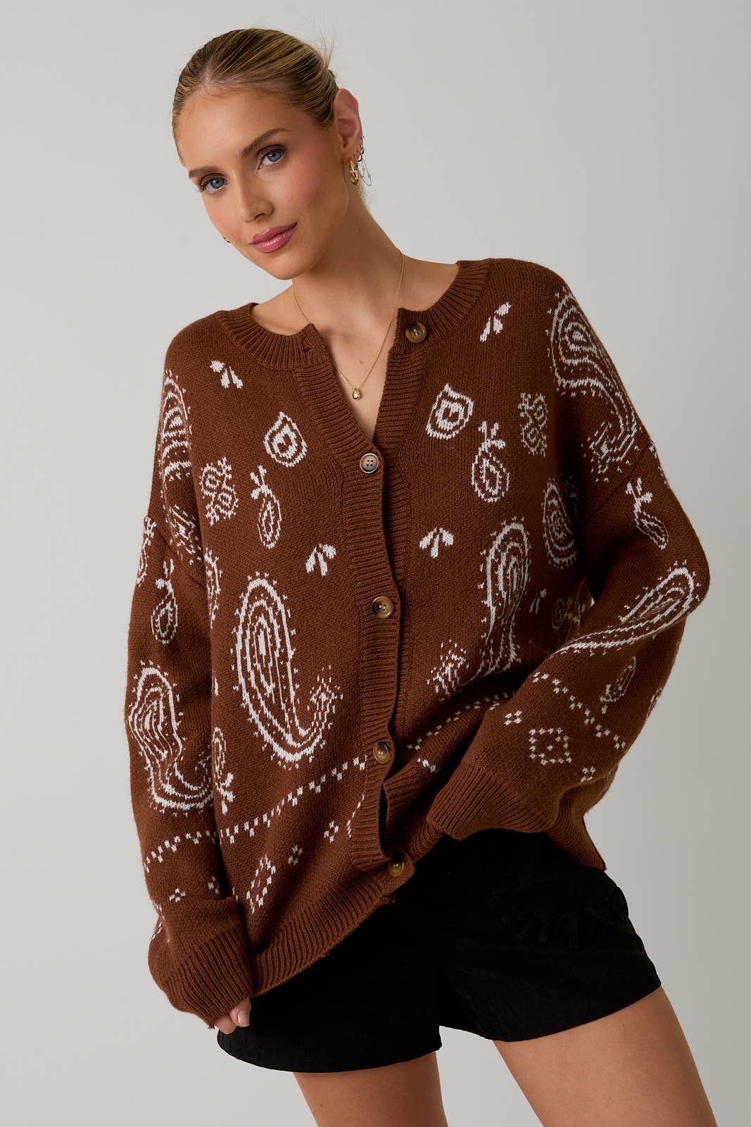 Paisley Print Cardigan