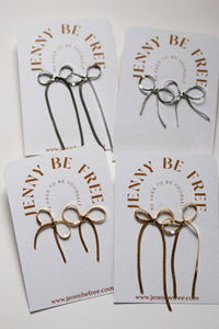 Jenny Be Free - Dangle Bows: Silver - Large