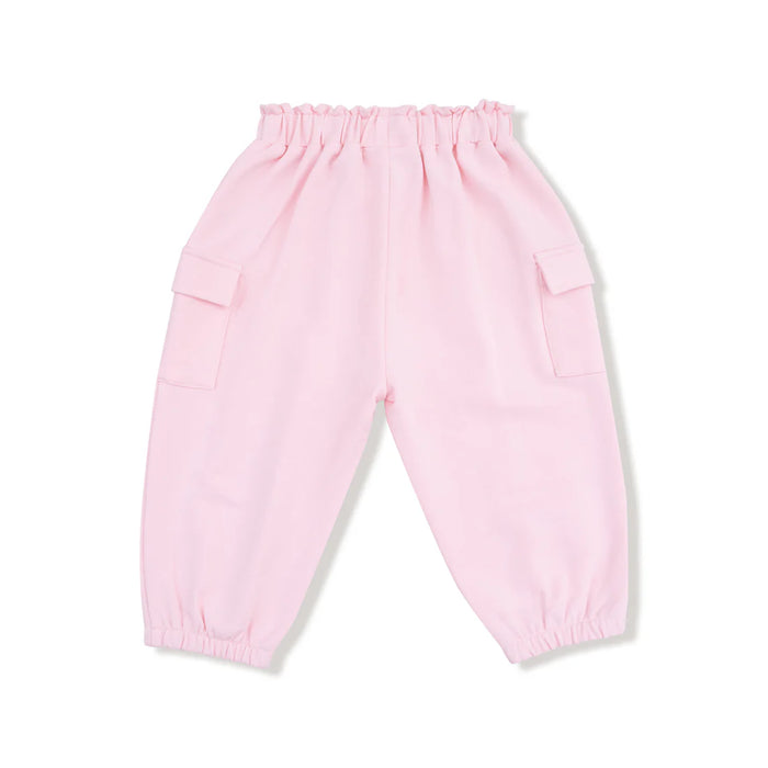 Angel Dear French Terry Cargo Pants - Pink