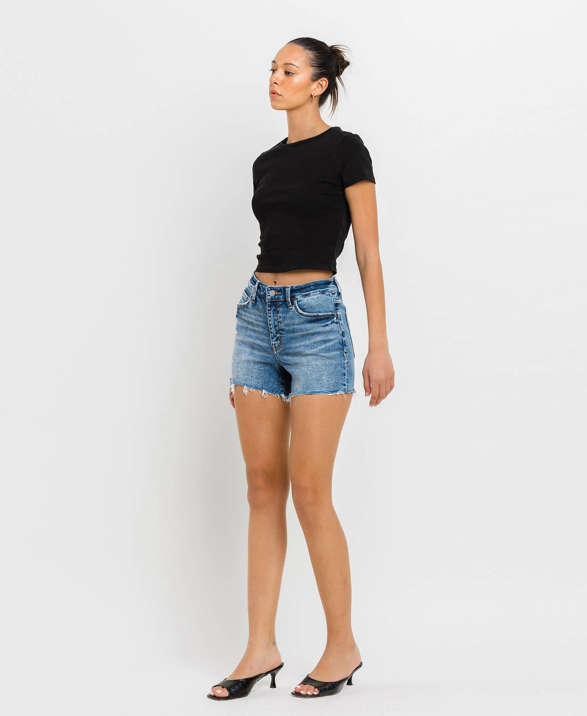 The Ally Raw Hem Denim Shorts