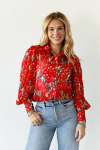 Burning Red Blouse
