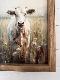 Ashwood Designs - Celeste the cow wood sign: Dark Walnut / 9x11