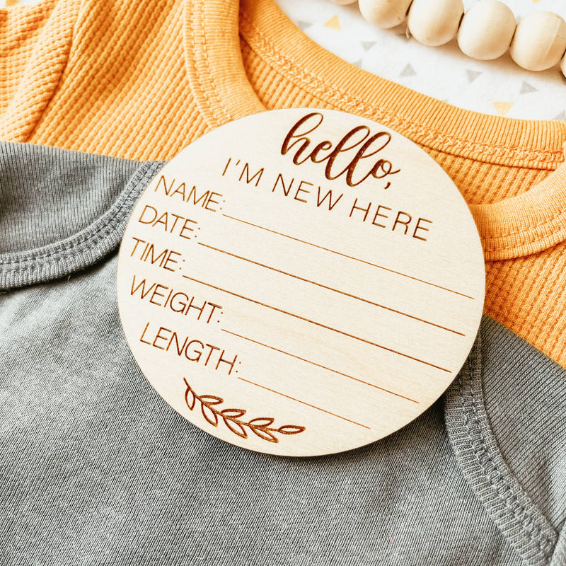Knotty Design Co. - Baby Birth Announcement Sign