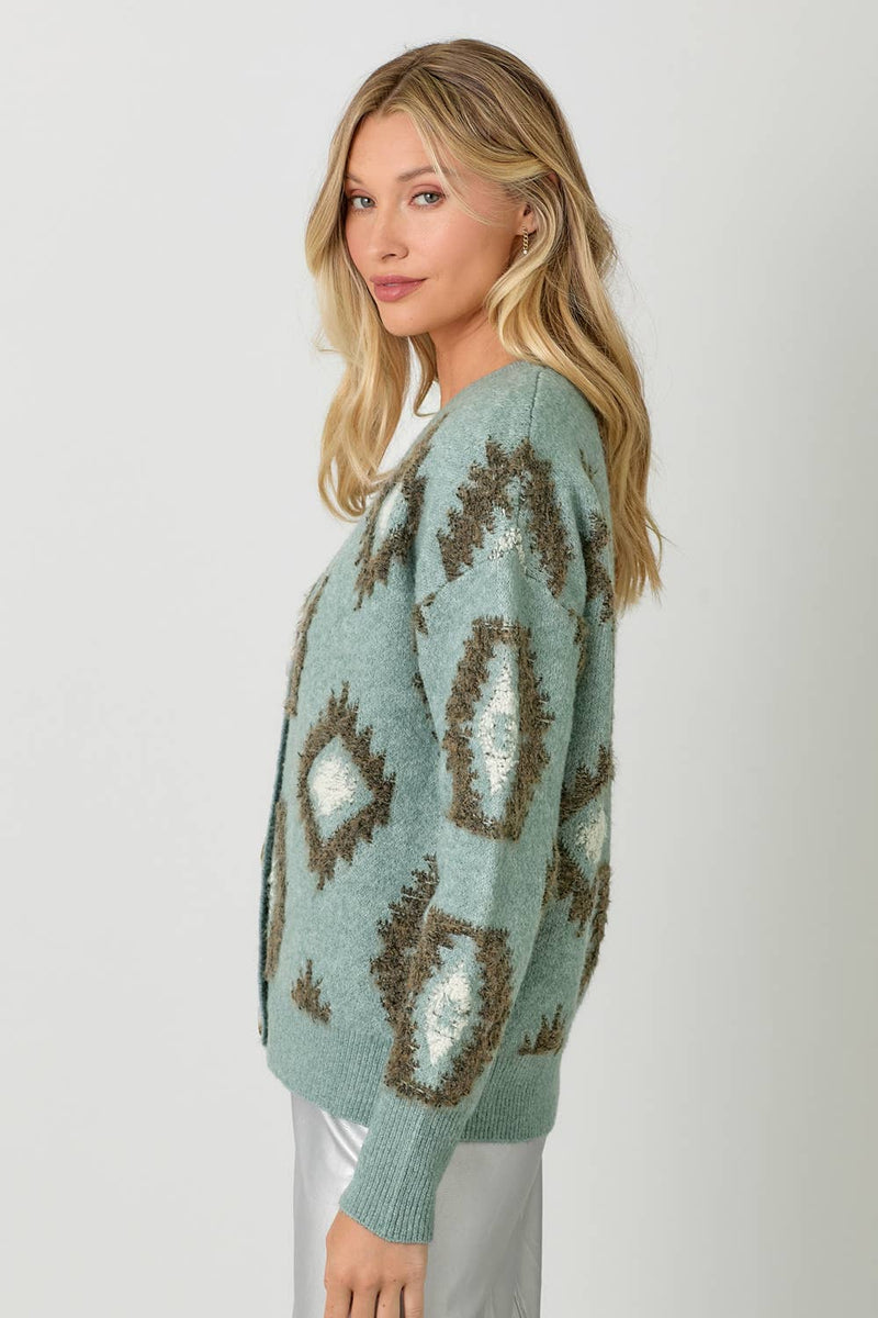 Aztec Cardi - Sage