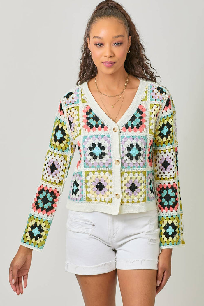 Crochet Button Up Jacket