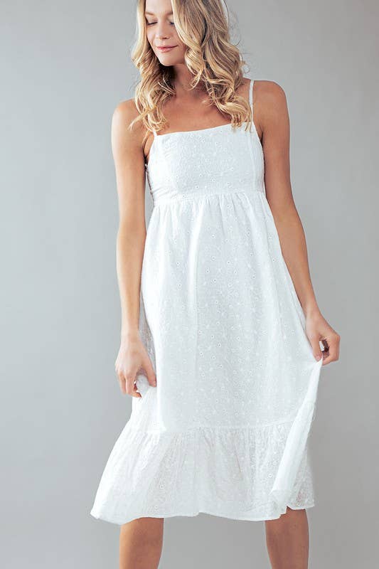 The Evie Eyelet Midi Dress