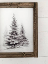 Ashwood Designs - Winter Trees Print: Dark Walnut / 9x11