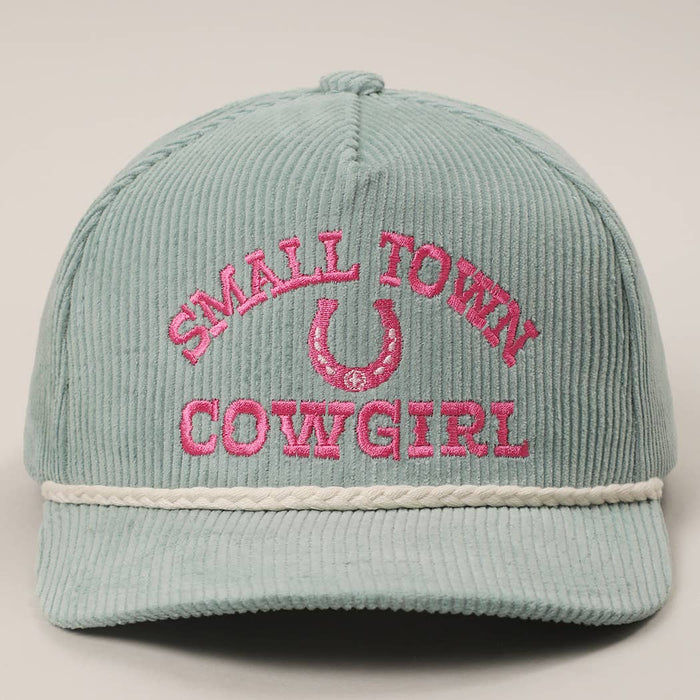 Small Town Cowgirl Cord Hat - Sage
