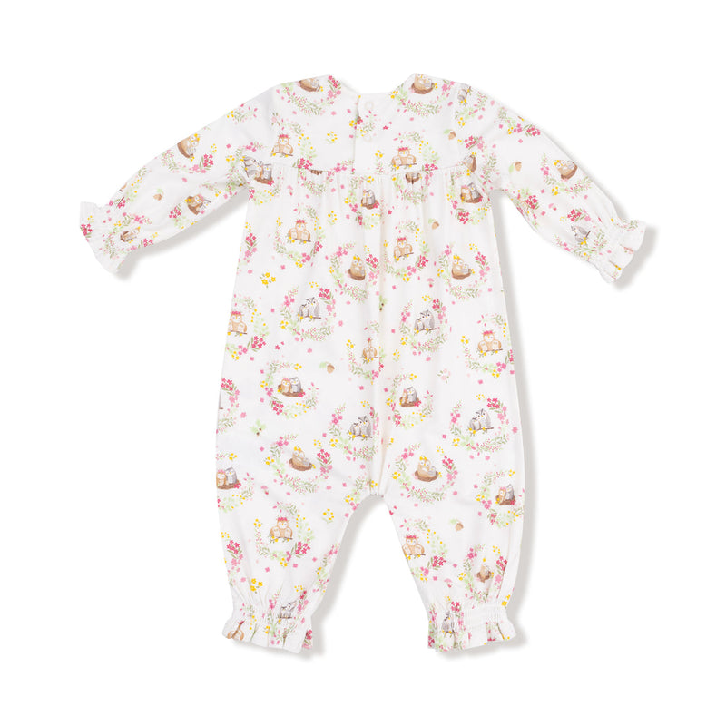 Smocked Floral OWL Romper