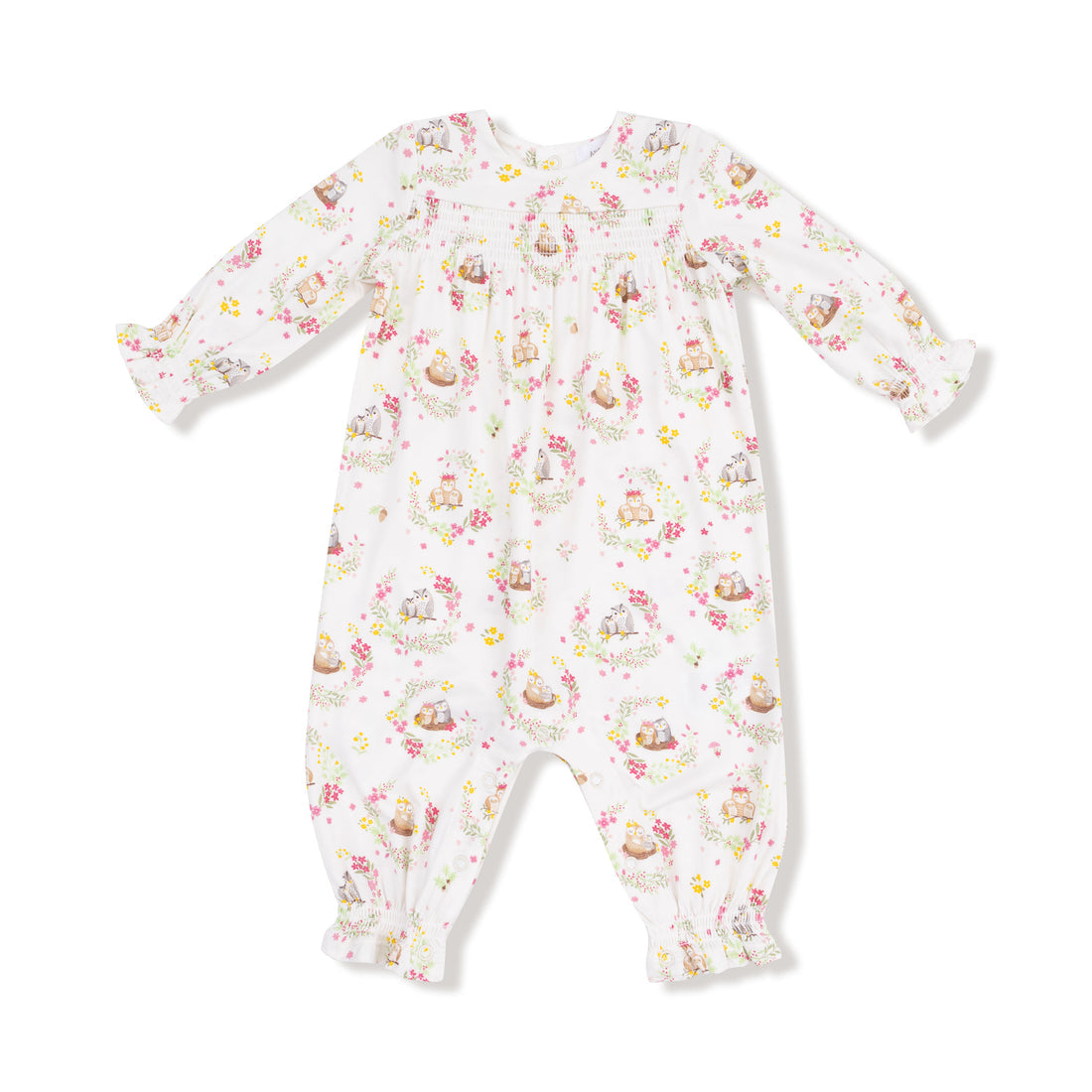 Smocked Floral OWL Romper