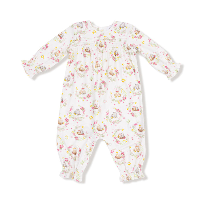 Smocked Floral OWL Romper