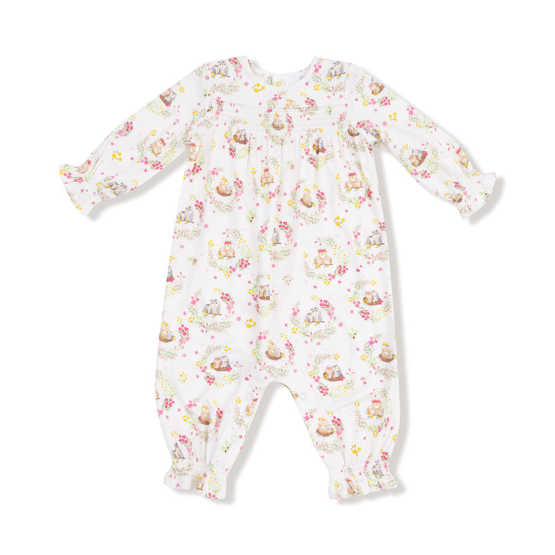 Smocked Floral OWL Romper