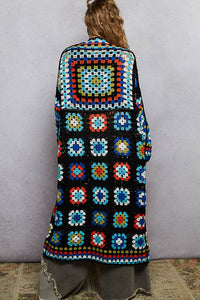 The Mabel Crochet Cardigan - Black