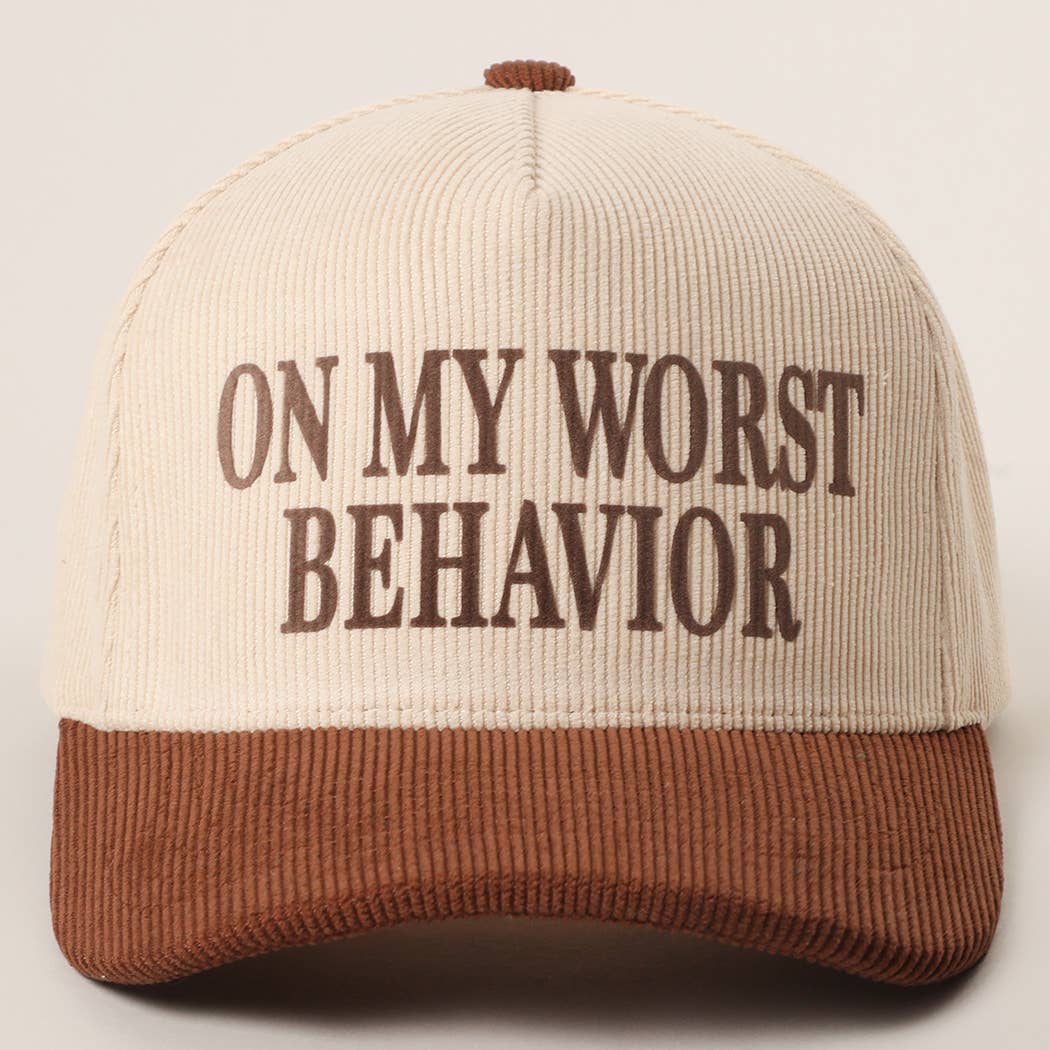 On My Worst Behavior Hat - Brown