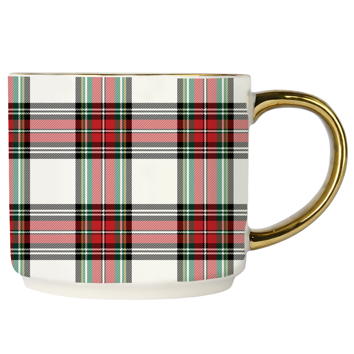 Sweet Water Decor White Plaid Coffee Mug