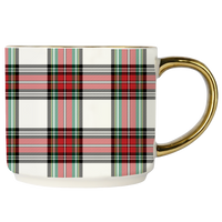 Sweet Water Decor White Plaid Coffee Mug