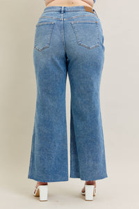 Judy Blue Jeans - Vintage Wash Wide Leg With Destroy