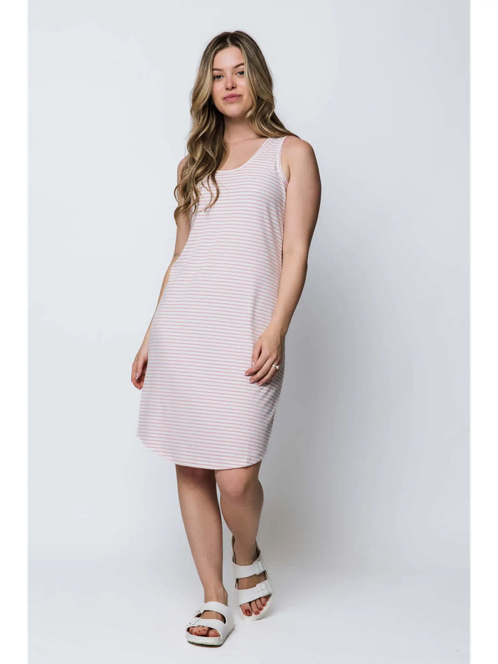 Orb Liv Tank Dress - Pink Stripe