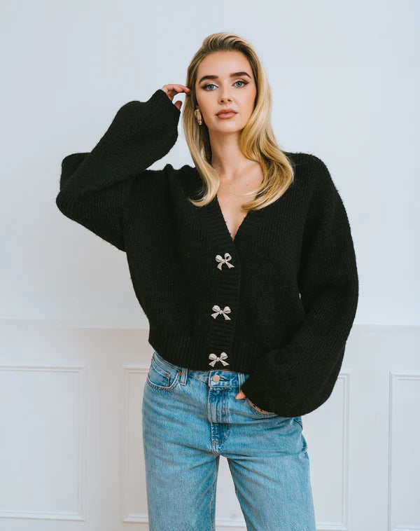 Brunette the Label Bow Cardigan