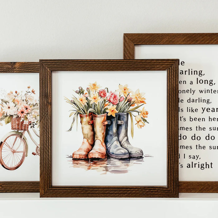 Rubber Boots Watercolour Sign