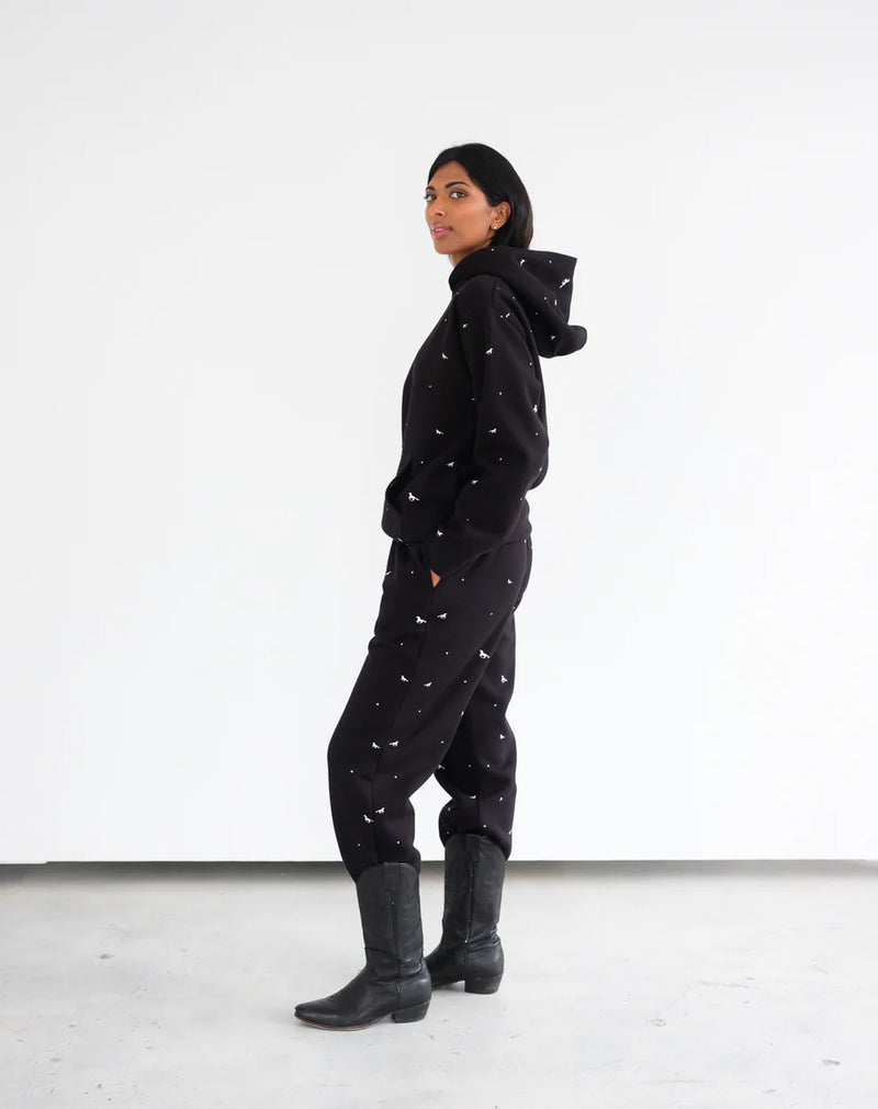 Brunette the Label All Over Horse Core Hoodie - Black / Cream