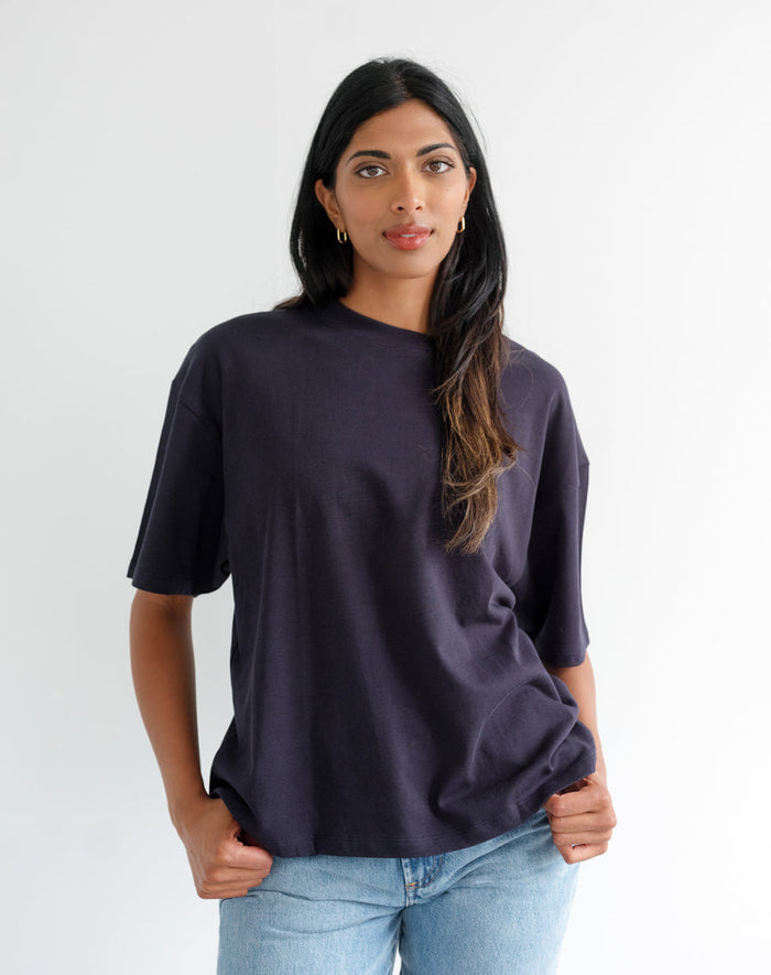 Brunette the Label Boxy Tee - Navy