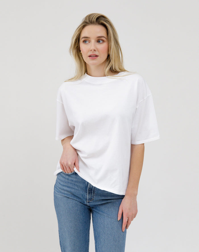 Brunette the Label Boxy Tee - White