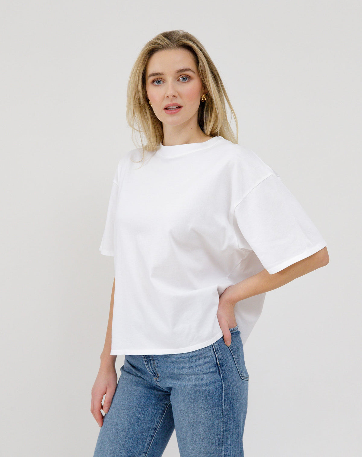 Brunette the Label Boxy Tee - White