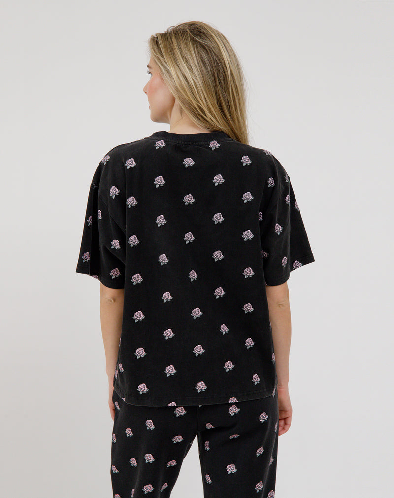 Brunette the Label All Over Flower Boxy Tee
