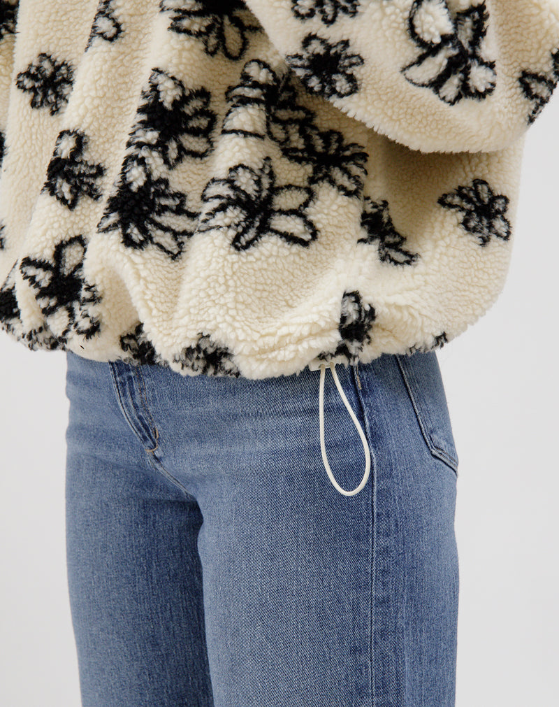 Brunette the Label 1/2 Zip Sherpa - Floral
