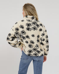 Brunette the Label 1/2 Zip Sherpa - Floral