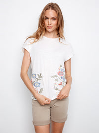 Charlie B Floral Embroidered TShirt