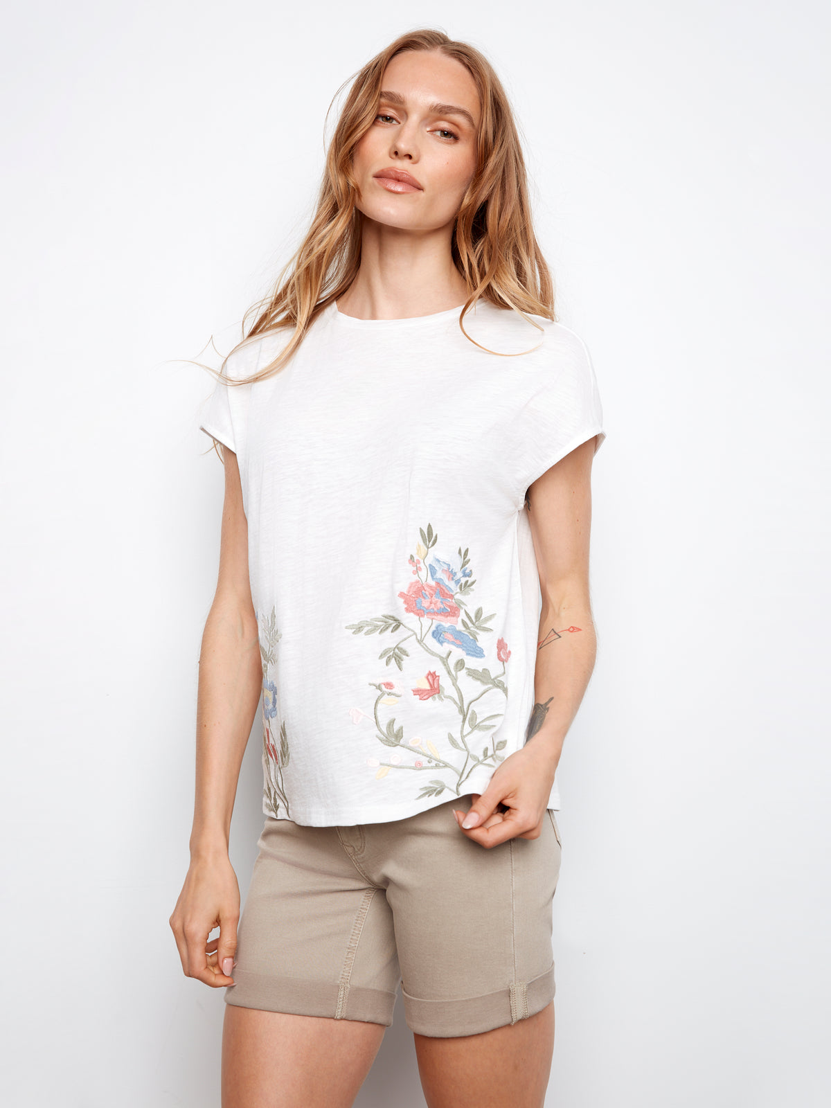 Charlie B Floral Embroidered TShirt