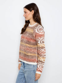 Charlie B Reversible Raglan Sweater - Aztec