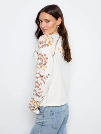 Charlie B Reversible Raglan Sweater - Aztec