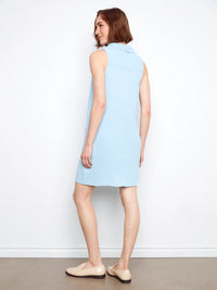 Charlie B Sleeveless Shirt Dress - Bluebell