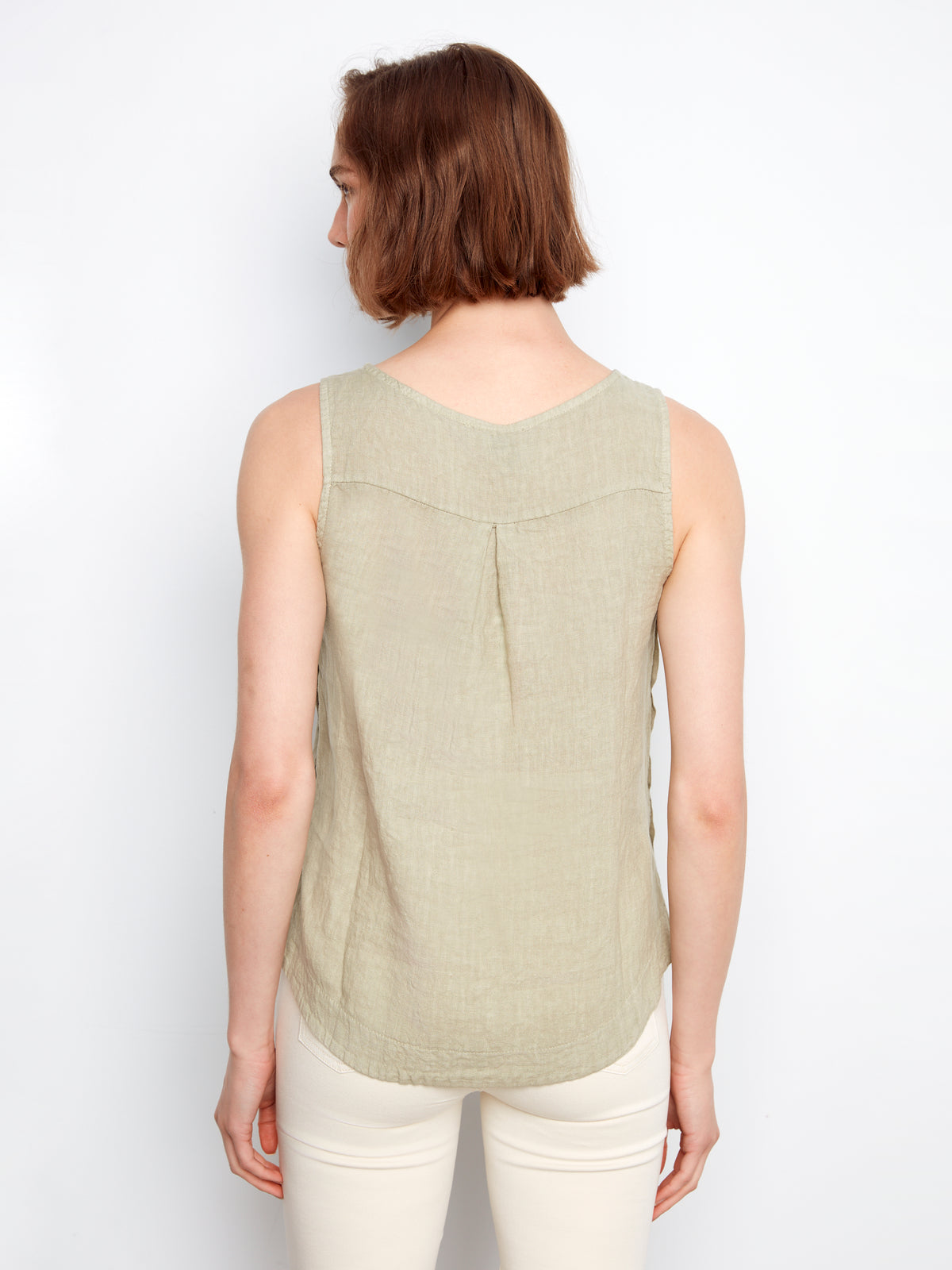 Charlie B Crisp Linen Blouse - Sage