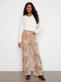 Charlie B Wide Leg Print Pants