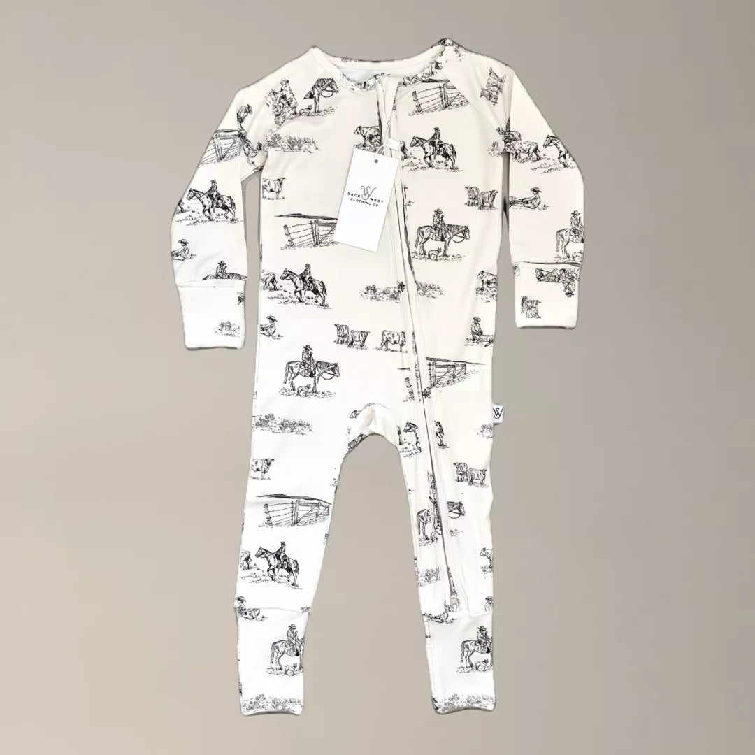 Prairie Cowboy Onesie-Cream