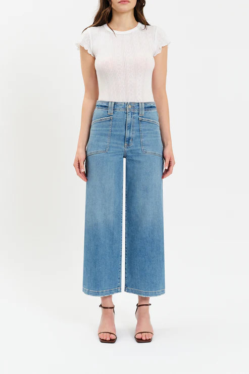 Daze Denim Valley Girl Wide Leg Ankle in Fave